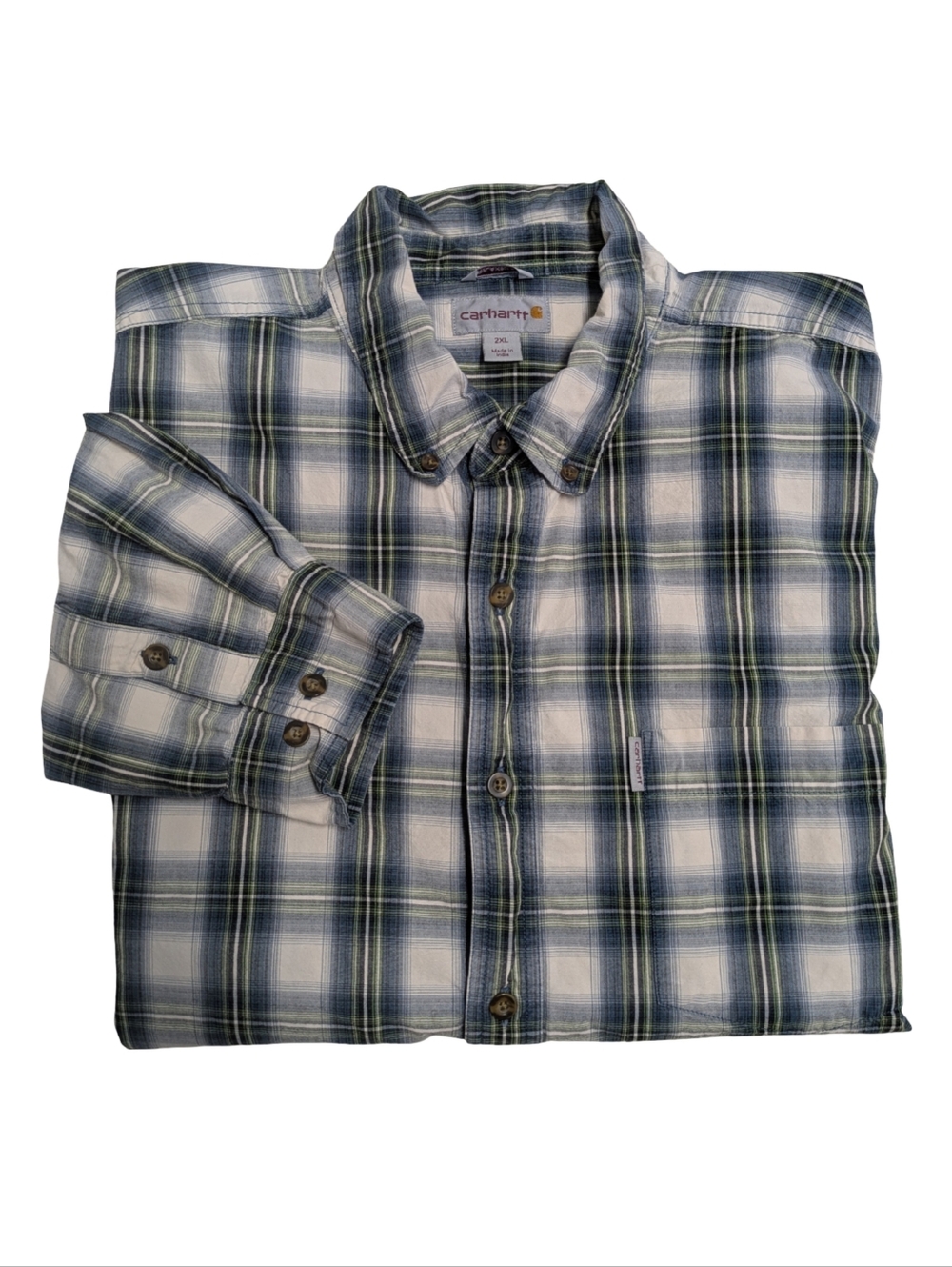 Carhartt 2XL Plaid Button Down Relaxed Fit Long Sleeve Shirt